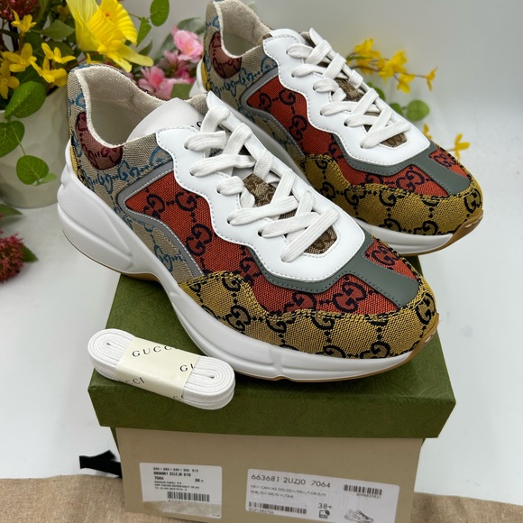 Gucci Shoes - Women’s Gucci rython sneakers size 38.5 made in Italy.